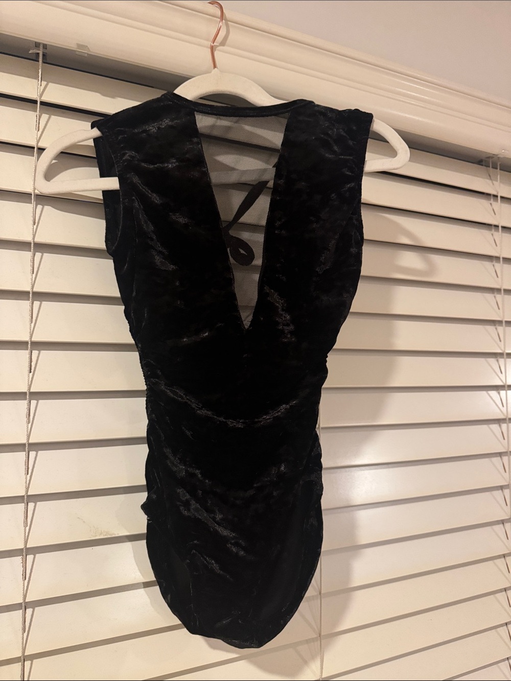 Girls Black Velvet Leotard